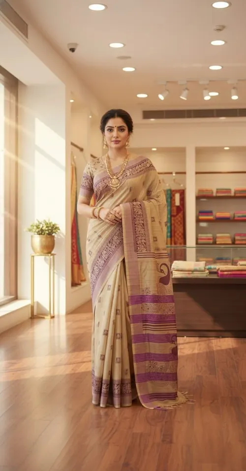 Soft Banswada Kota Saree with Zari Border – Beautiful Hand-Printed Traditional Design Saree